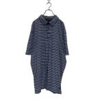 NAUTICA короткий рукав окантовка рубашка-поло 2XL темно-синий Nautica большой размер кнопка down Logo б/у одежда . America скупка a606-6144