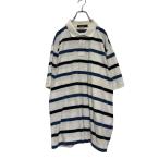 NAUTICA короткий рукав окантовка рубашка-поло XL белый темно-синий Nautica большой размер one отметка Logo б/у одежда . America скупка a606-6263