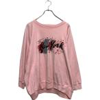  7 минут рукав принт тренировочный футболка L~ женский свет розовый б/у одежда . America скупка a606-6683