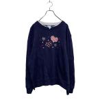 comfort corner Logo тренировочный футболка XL женский Layered шея обратная сторона ворсистый Heart вышивка б/у одежда . America скупка a606-6688