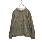 Links Logo тренировочный футболка L~ женский Layered шея обратная сторона ворсистый вышивка б/у одежда . America скупка a606-6945