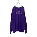 MC Sportswear Logo тренировочный футболка 2XL лиловый женский Layered шея обратная сторона ворсистый б/у одежда . America скупка a607-5024