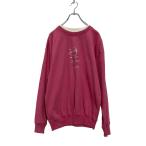 MC Sportswear Logo тренировочный футболка M женский розовый Layered шея обратная сторона ворсистый стразы б/у одежда . America скупка a607-5034