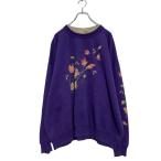 MORNING SUN Logo тренировочный футболка 2XL женский лиловый обратная сторона ворсистый Layered шея б/у одежда . America скупка a607-5251