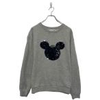 Disney принт тренировочный футболка Disney L серый Mickey украшен блестками б/у одежда . America скупка a607-6140