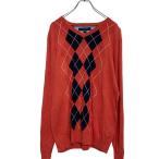 TOMMY HILFIGERa-ga il рисунок хлопок вязаный свитер M orange Tommy Hilfiger б/у одежда . America скупка a609-6737