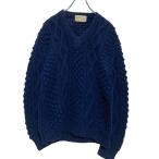 MEN'S Knit WEAR рисунок плетеный вязаный свитер L~ темно-синий ... плетеный б/у одежда . America скупка a609-7078