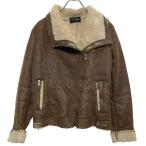 Masterist フェイクレザー ライダースジャケット レディース XL ブラウン 裏ボア 古着卸 アメリカ仕入 a611-6234
