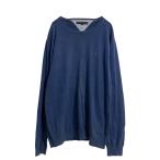 TOMMY HILFIGER хлопок вязаный свитер L голубой Tommy Hilfiger one отметка Logo б/у одежда . America скупка a612-5504
