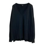 J.CREW шерсть вязаный свитер L черный J Crew V шея тонкий б/у одежда . America скупка a612-6419