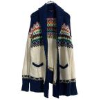 AMERICAN EAGLE OUTFITTERS альпака . вязаный кардиган S белый темно-синий красный зеленый перо тканый б/у одежда . America скупка a612-6543