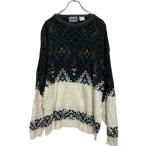 EXPRESS вязаный свитер 2XL~ белый серый черный . какой рисунок большой размер б/у одежда . America скупка a612-7798