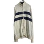 TOMMY HILFIGER хлопок вязаный свитер Tommy Hilfiger XL белый темно-синий полный Zip б/у одежда . America скупка a701-5203