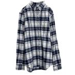 AMERICAN EAGLE 長袖 チェックシャツ M ネイビー ホワイト ボタンダウン アメリカンイーグル ポケット 古着卸 アメリカ仕入 a701-5674