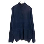 Wool Rich половина Zip хлопок вязаный свитер M темно-синий Woolrich с высоким воротником б/у одежда . America скупка a701-5720
