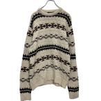 FOREVER 21 ニット セーター M アイボリー ブラウン ネイティブ柄 フォエバー21 古着卸 アメリカ仕入 a701-7001