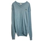 LACOSTE вязаный свитер XL~ голубой большой размер Lacoste V шея б/у одежда . America скупка a701-7517