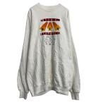 HANES プリントスウェット トレーナー XXL ホワイト ビッグサイズ バッグプリント プルオーバー 古着卸 アメリカ仕入 a703-5309
