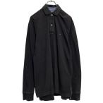 TOMMY HILFIGER длинный рукав Logo рубашка-поло Tommy Phil figa-S черный кнопка б/у одежда . America скупка a703-5746