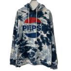 pepsi プリントスウェット パーカー XL ブルー系 ホワイト マルチカラー ペプシ フーディー プルオーバー トップス 秋物 a711-6792