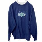  тренировочный женский L размер Layered шея вышивка темно-синий б/у одежда . America скупка t2212-3087