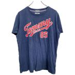 TOMMY JEANS принт футболка M размер Tommy джинсы постоянный Fit темно-синий б/у одежда . America скупка t2405-3035