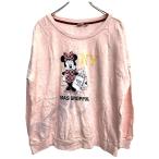 Disney принт тренировочный футболка L размер Disney женский Minnie Mouse розовый б/у одежда . America скупка t2405-3408