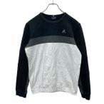 lecoq sportif вышивка тренировочный футболка M размер Le Coq s Porte .f женский черный белый б/у одежда . America скупка t2405-3455