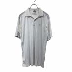 NIKE короткий рукав Logo рубашка-поло XL размер Nike вышивка половина кнопка белый б/у одежда . America скупка t2406-3470