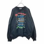 Hanes プリントスウェット トレーナー XLサイズ ヘインズ ブラック 古着卸 アメリカ仕入 t2406-4012