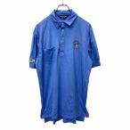 Polo Ralph Lauren рубашка-поло с коротким рукавом M размер Polo Ralph Lauren половина кнопка голубой полиэстер б/у одежда . America скупка t2407-3113