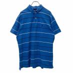 nautica рубашка-поло с коротким рукавом L размер Nautica окантовка половина кнопка вышивка голубой хлопок б/у одежда . America скупка t2407-3629