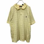 CHAPS рубашка-поло с коротким рукавом XL размер chaps половина кнопка в клетку желтый хлопок б/у одежда . America скупка t2407-3644