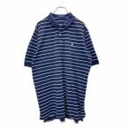 POLO GOLF рубашка-поло с коротким рукавом XL размер Polo Golf окантовка половина кнопка темно-синий б/у одежда . America скупка t2407-4118