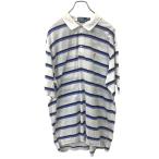 Polo by Ralph Lauren короткий рукав окантовка рубашка-поло XL размер Polo bai Ralph Lauren белый &amp; лиловый серия б/у одежда . America скупка t2407-4648