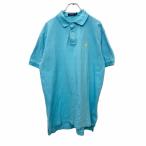 Polo Ralph Lauren рубашка-поло с коротким рукавом L размер Polo Ralph Lauren вышивка половина кнопка голубой б/у одежда . America скупка t2408-3329