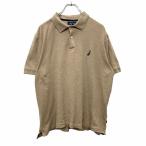 nautica рубашка-поло с коротким рукавом L размер Nautica вышивка половина bo бежевый б/у одежда . America скупка t2408-4032