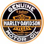 ハーレーダビッドソン 看板 ラウンド メタル プレート Harley Davidson Oil Round バイク ハーレー グッズ 世田谷ベース
