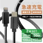 iPhone подсветка кабель 2 шт. комплект зарядка кабель Type-C to Lightning модель C внезапный скорость зарядка 25cm 50cm 1m 1.5m разъединение предотвращение высокая эффективность chip USB нейлон плетеный 