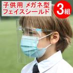 フェイスシールド 3セット（メガネ3個+シールド3枚）子供用 メガネタイプ めがね 眼鏡型 フェースシールド フェイスガード フェースガード
