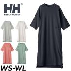 ヘリーハンセン 半袖 ワンピース レディース HELLYHANSEN ひざ下丈 薄手 Tシャツワンピ ドレス 吸汗速乾 抗菌防臭 ワンポイント アウトドアウェア /HOW32300UW