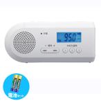 携帯ラジオ 東芝 小型 電池 ラジオ am fm ledライト 手回し 充電 デカ文字 蓄光ボタン 手回しラジオ 東芝 単4電池2本 セット