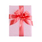ギフトラッピング　赤リボン・ピンク包装紙