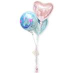 結婚式　誕生日　バルーン電報　プレゼント　スマイル＆ハート　NMスマイル（ブルー） パステル３バルーンセット