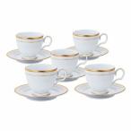 Noritake ノリタケ ティー・コーヒー碗皿セット（5客） ティーカップ コーヒーカップ カップ&ソーサー ハンプシャーゴールド HAMPSHIRE GOLD F91988/4335 …