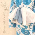 シフォン付プリーツ帯 全2色(ブルー・白) 婦人プリーツ帯 くすみカラー 大人用兵児帯 シワ加工 HEKO OBI おとな浴衣帯 ゆかた帯 レディース へこ帯 へこおび爆買