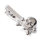 ドクロ スカル ネクタイピン タイピン タイバー ブラック ダイヤ スワロフスキー シルバー