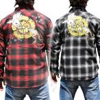 和柄Tシャツ中厚手ワークシャツ兎蛙...