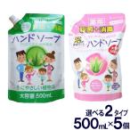 ハンドソープ 薬用ハンドソープ詰め替え用 大容量2500mlセット 500mL× 5個 選べる2タイプ 洗浄 殺菌 消毒 保湿 アロエエキス 日本製 送料無料