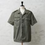 実物 新品 デッドストック フランス軍 ヘリンボーンツイル（HBT）チャドシャツ オリーブ メンズ ミリタリー 軍物 軍モノ 古着【クーポン対象外】【I】